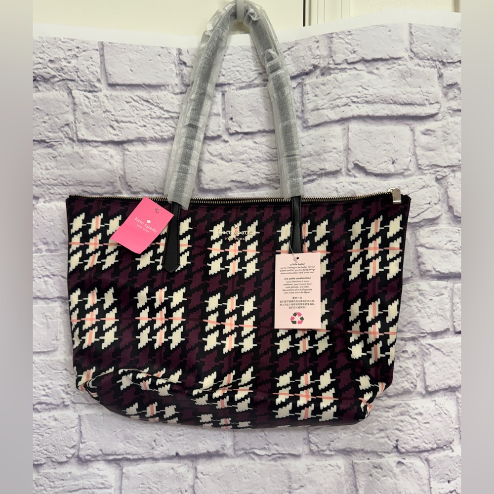 Kate Spade Stylish Houndstooth‎ Tote Bag